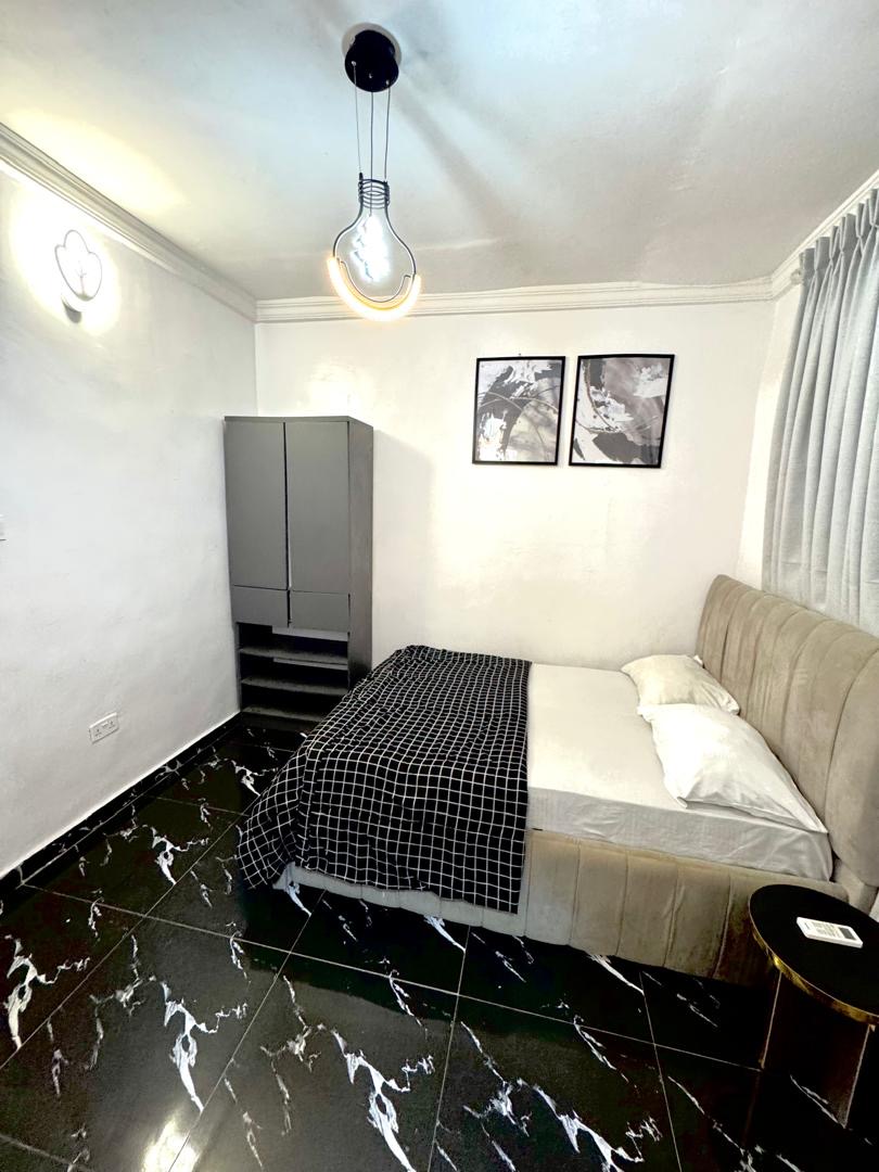Open-plan kitchen in Akoka one-bedroom apartment